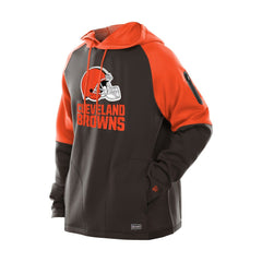 Cleveland Browns New Era Combine Authentic Color Block Raglan Pullover Hoodie - Brown Hoodies