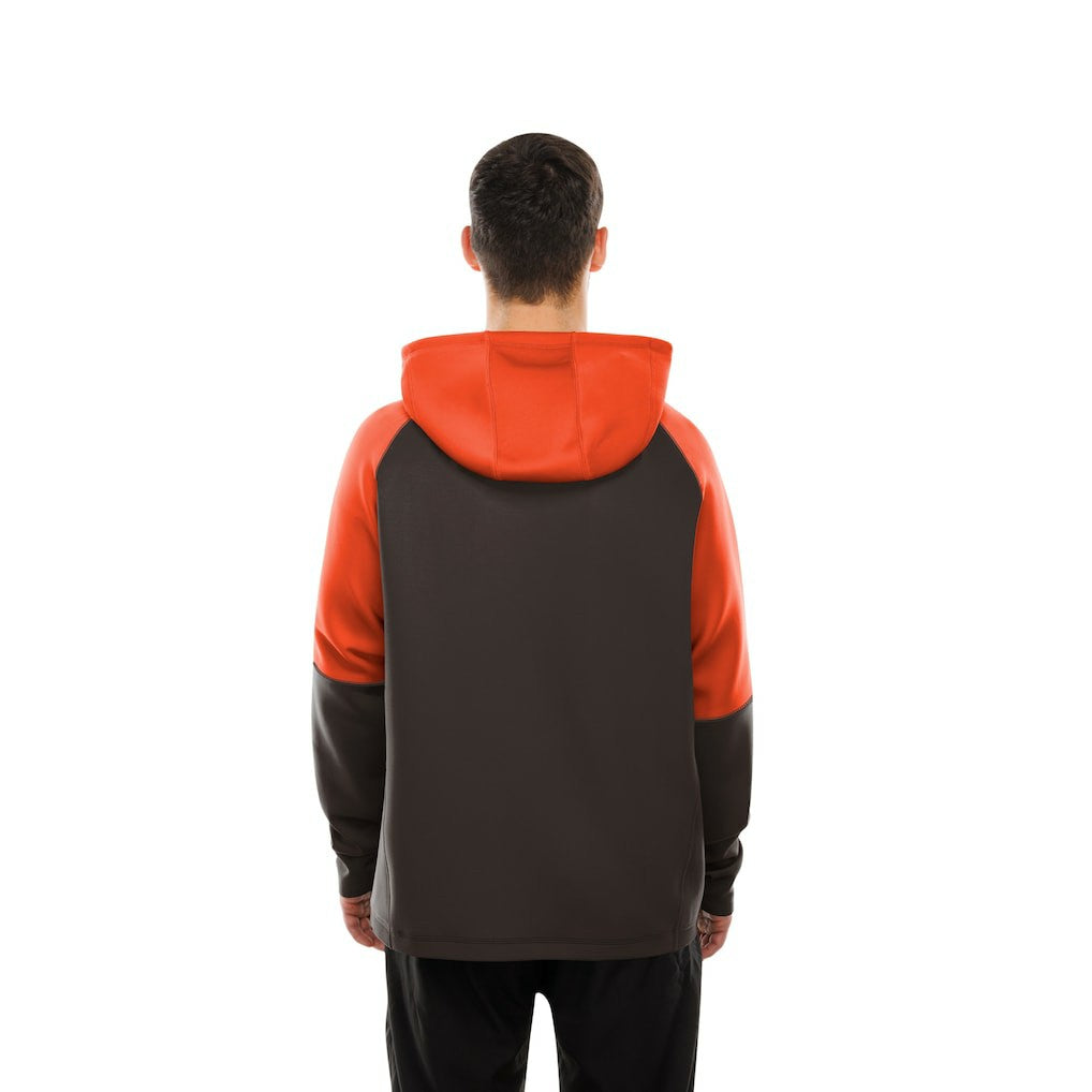 Cleveland Browns New Era Combine Authentic Color Block Raglan Pullover Hoodie - Brown Hoodies