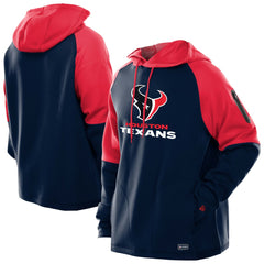 Houston Texans New Era Combine Authentic Color Block Raglan Pullover Hoodie - Navy Hoodies