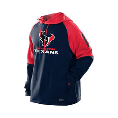 Houston Texans New Era Combine Authentic Color Block Raglan Pullover Hoodie - Navy Hoodies