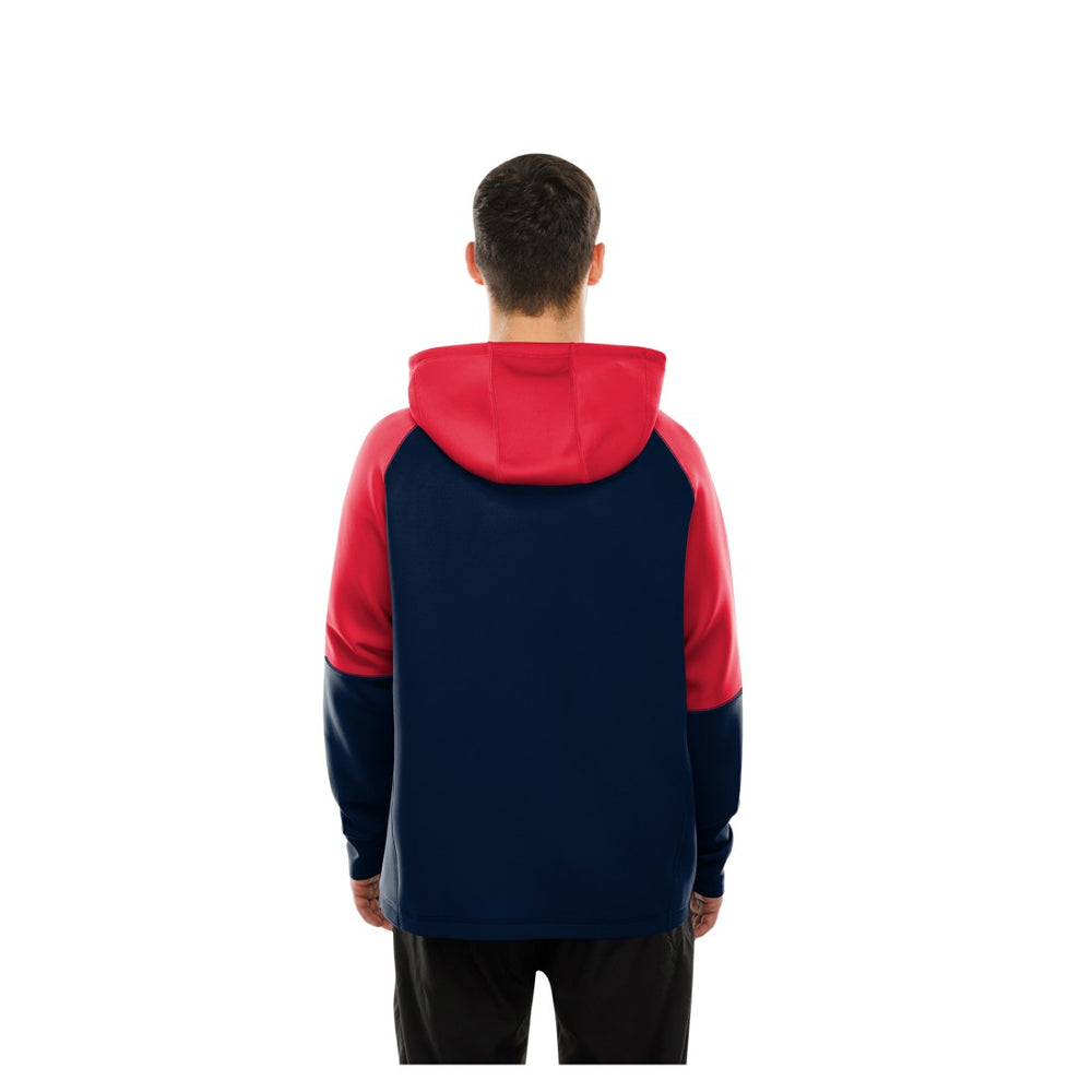 Houston Texans New Era Combine Authentic Color Block Raglan Pullover Hoodie - Navy Hoodies