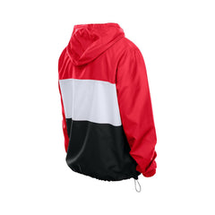 San Francisco 49ers New Era Ripstop Quarter-Zip Hooded Windbreaker - Scarlet Tops