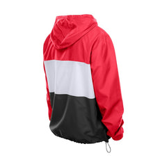 Kansas City Chiefs New Era Ripstop Quarter-Zip Hooded Windbreaker - Red Tops