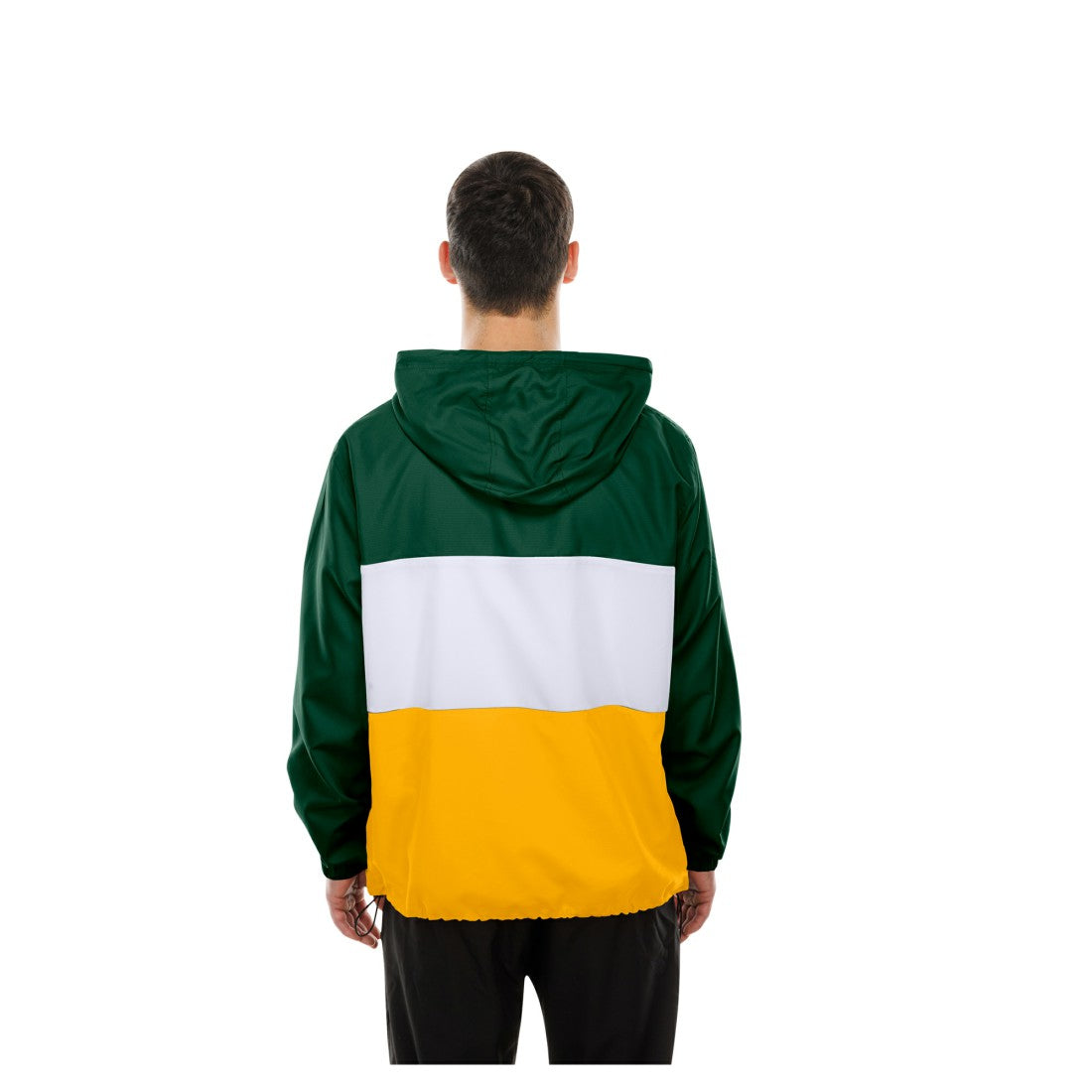 Green Bay Packers New Era Ripstop Quarter-Zip Hooded Windbreaker - Green Tops