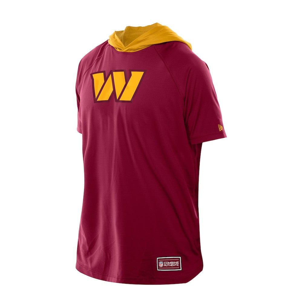 Washington Commanders New Era Combine Authentic Hooded Raglan Short-Sleeve T-Shirt - Scarlet T-shirts