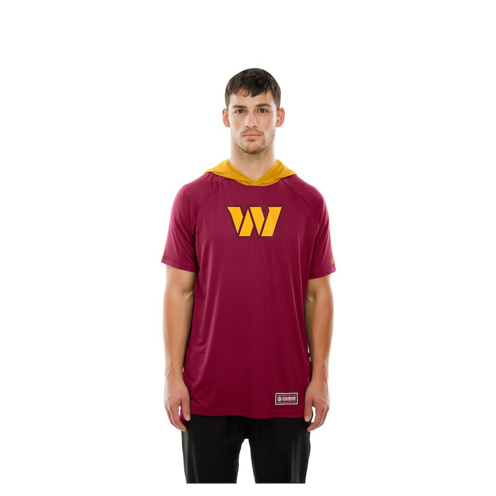 Washington Commanders New Era Combine Authentic Hooded Raglan Short-Sleeve T-Shirt - Scarlet T-shirts