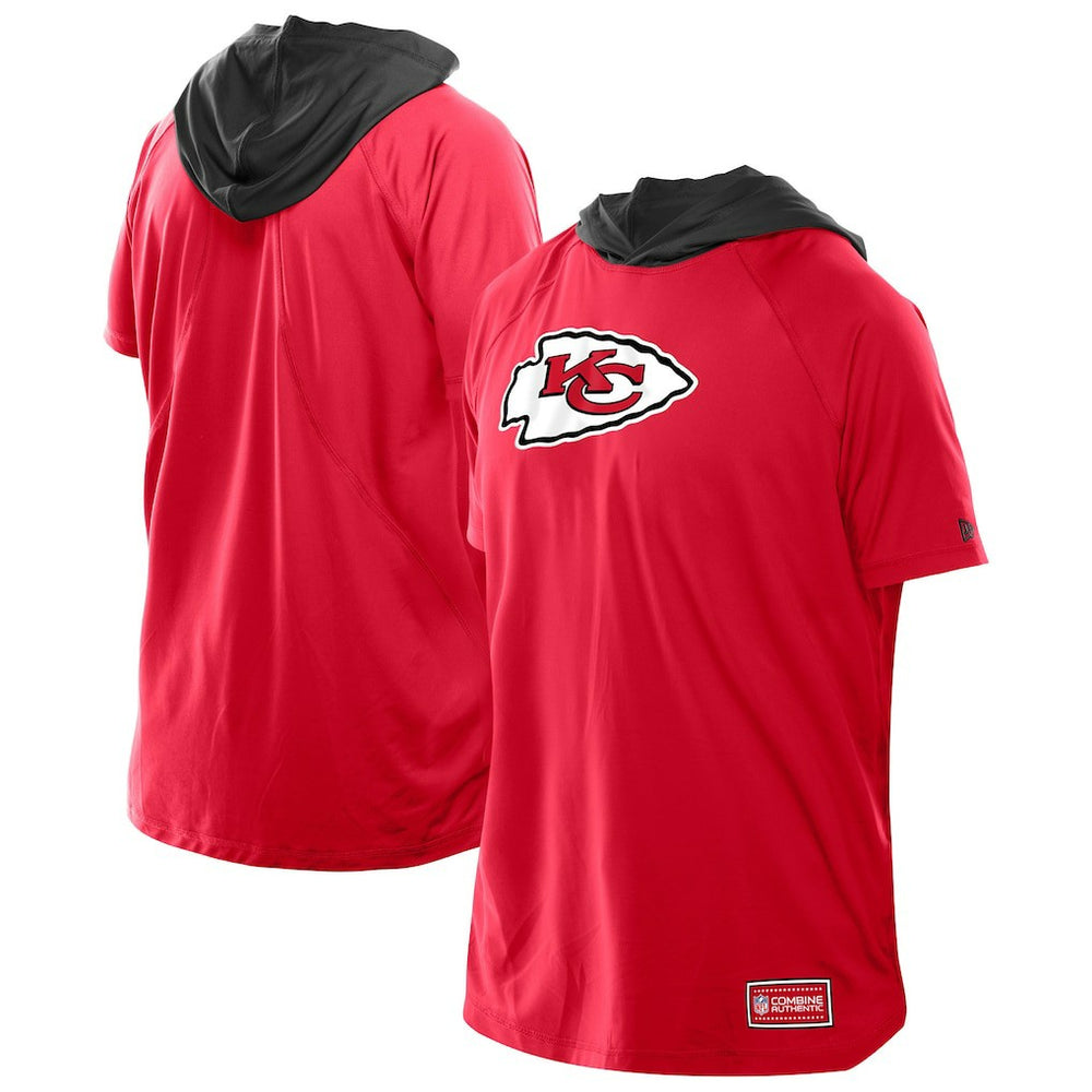Kansas City Chiefs New Era Combine Authentic Hooded Raglan Short-Sleeve T-Shirt - Red T-shirts