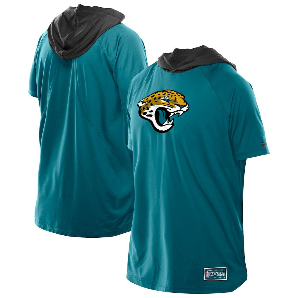 Jacksonville Jaguars New Era Combine Authentic Hooded Raglan Short-Sleeve T-Shirt - Teal T-shirts