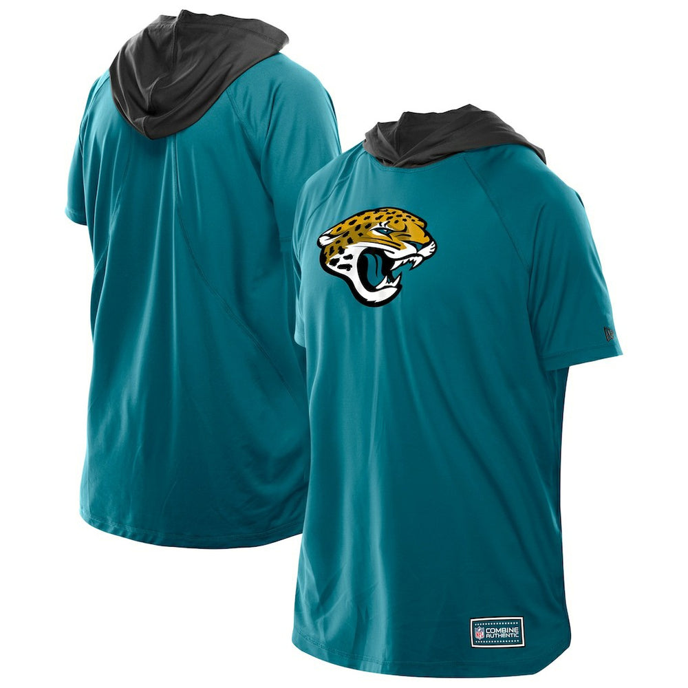 Jacksonville Jaguars New Era Combine Authentic Hooded Raglan Short-Sleeve T-Shirt - Teal T-shirts