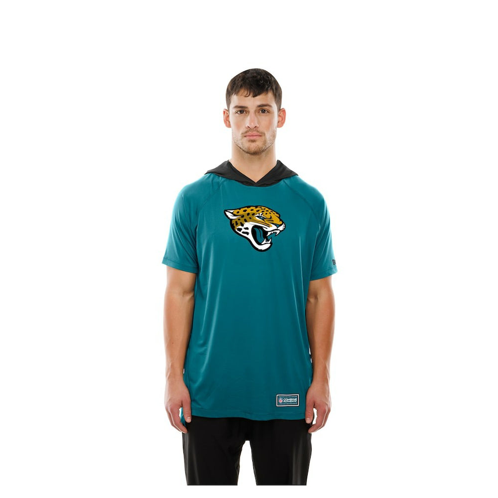 Jacksonville Jaguars New Era Combine Authentic Hooded Raglan Short-Sleeve T-Shirt - Teal T-shirts