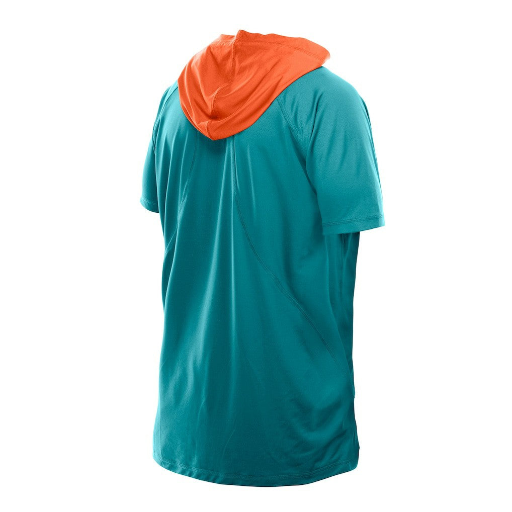 Miami Dolphins New Era Combine Authentic Hooded Raglan Short-Sleeve T-Shirt - Aqua T-shirts