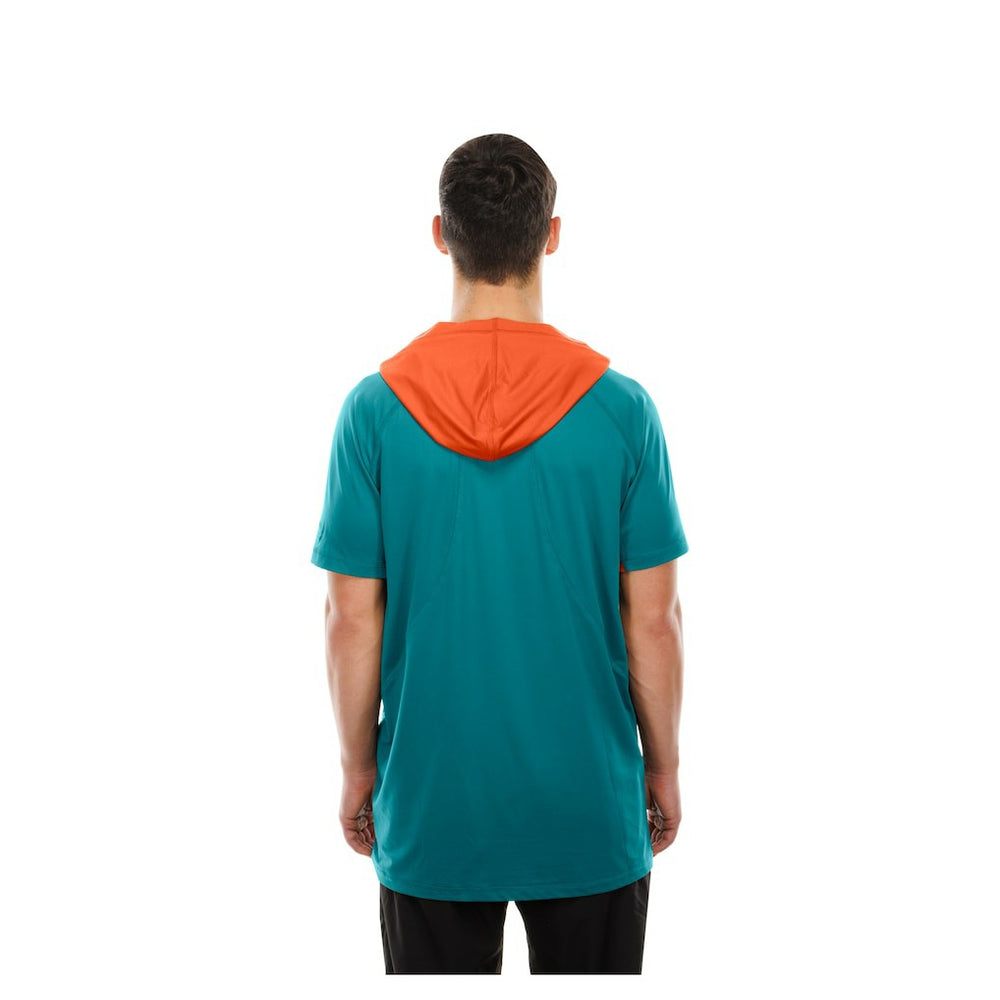 Miami Dolphins New Era Combine Authentic Hooded Raglan Short-Sleeve T-Shirt - Aqua T-shirts