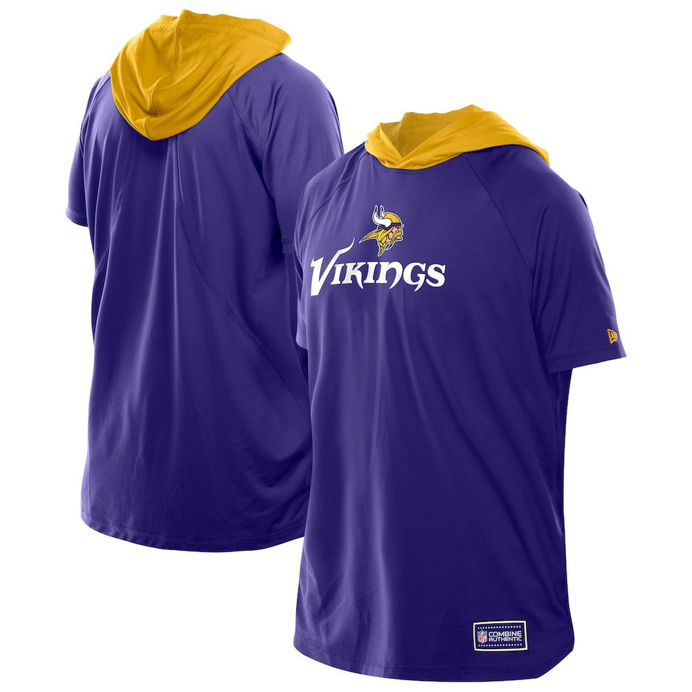 Minnesota Vikings New Era Combine Authentic Hooded Raglan Short-Sleeve T-Shirt - Purple T-shirts