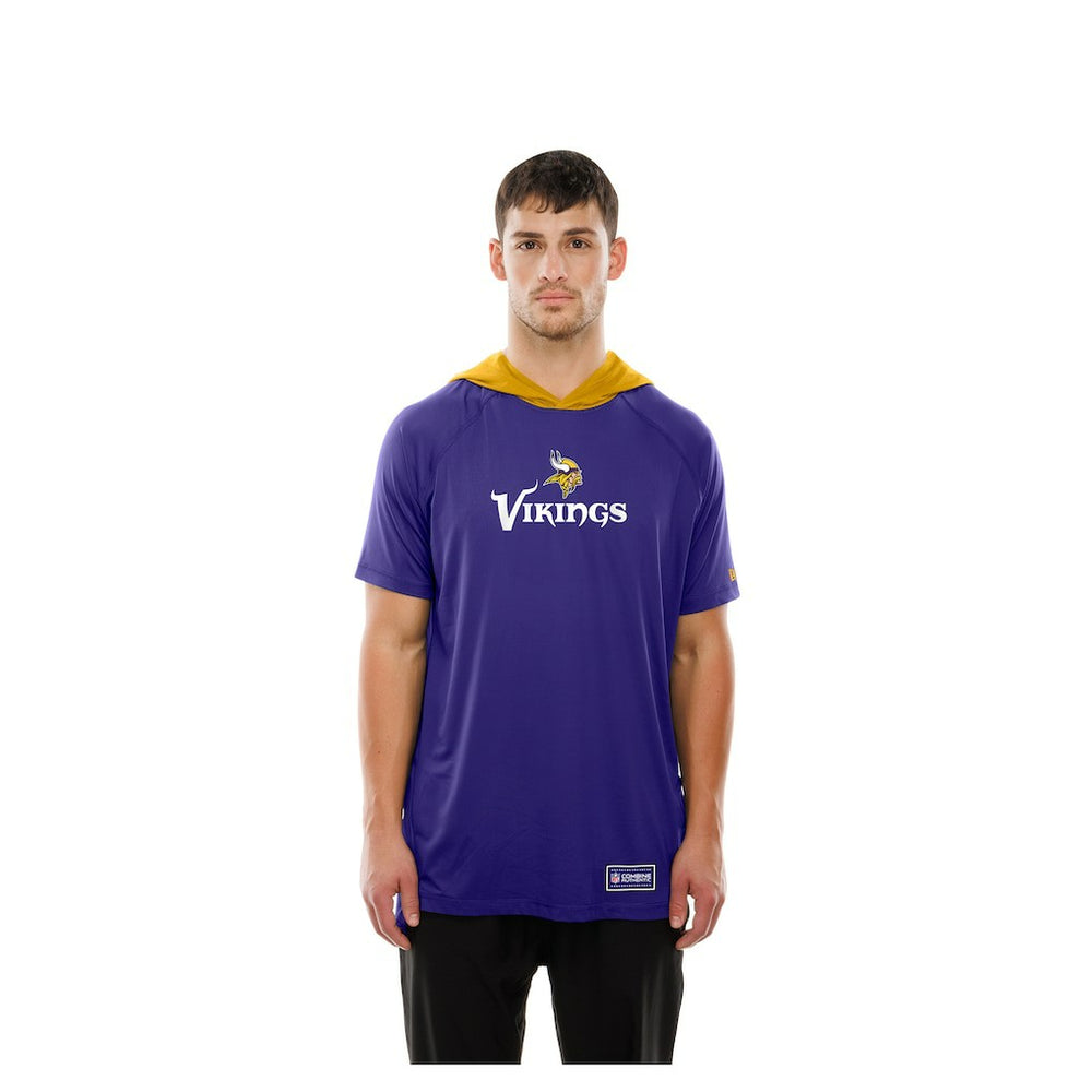 Minnesota Vikings New Era Combine Authentic Hooded Raglan Short-Sleeve T-Shirt - Purple T-shirts