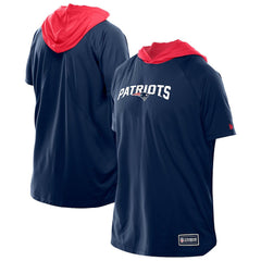 New England Patriots New Era Combine Authentic Hooded Raglan Short-Sleeve T-Shirt - Navy T-shirts