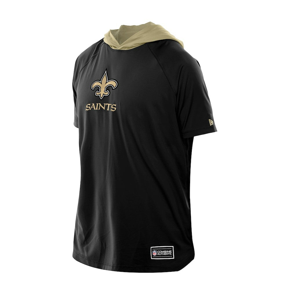 New Orleans Saints New Era Combine Authentic Hooded Raglan Short-Sleeve T-Shirt - Black T-shirts