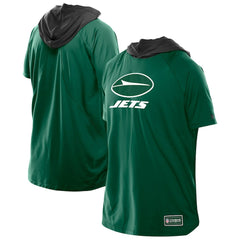 New York Jets New Era Combine Authentic Hooded Raglan Short-Sleeve T-Shirt - Green T-shirts
