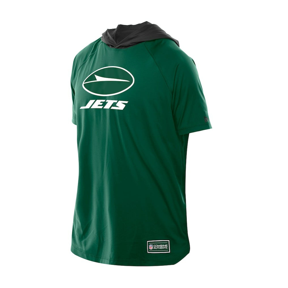 New York Jets New Era Combine Authentic Hooded Raglan Short-Sleeve T-Shirt - Green T-shirts