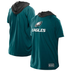 Philadelphia Eagles New Era Combine Authentic Hooded Raglan Short-Sleeve T-Shirt - Midnight Green T-shirts