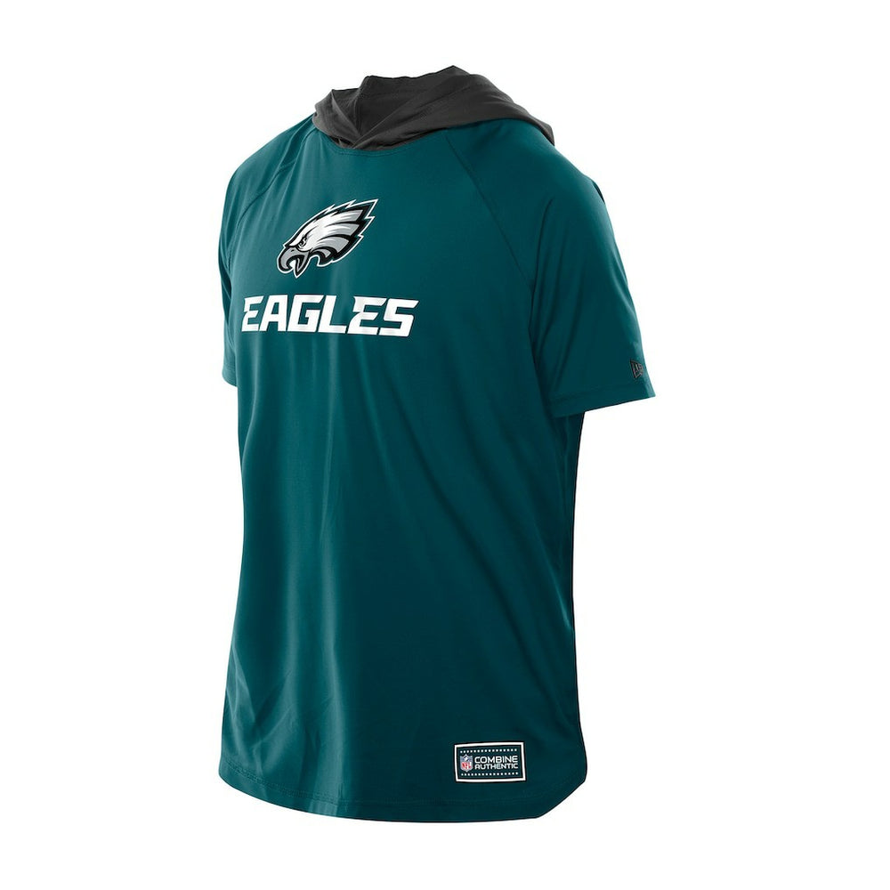 Philadelphia Eagles New Era Combine Authentic Hooded Raglan Short-Sleeve T-Shirt - Midnight Green T-shirts