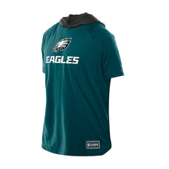 Philadelphia Eagles New Era Combine Authentic Hooded Raglan Short-Sleeve T-Shirt - Midnight Green T-shirts
