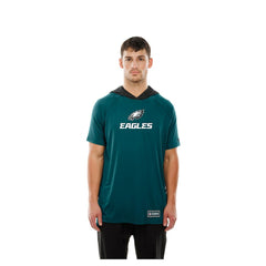 Philadelphia Eagles New Era Combine Authentic Hooded Raglan Short-Sleeve T-Shirt - Midnight Green T-shirts