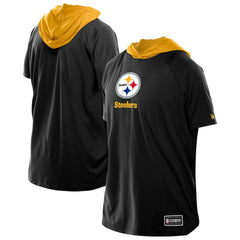 Pittsburgh Steelers New Era Combine Authentic Hooded Raglan Short-Sleeve T-Shirt - Black T-shirts