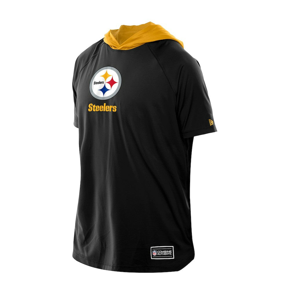 Pittsburgh Steelers New Era Combine Authentic Hooded Raglan Short-Sleeve T-Shirt - Black T-shirts
