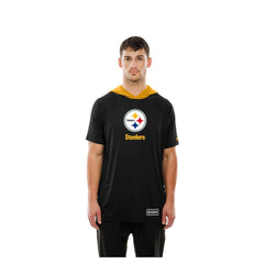 Pittsburgh Steelers New Era Combine Authentic Hooded Raglan Short-Sleeve T-Shirt - Black T-shirts