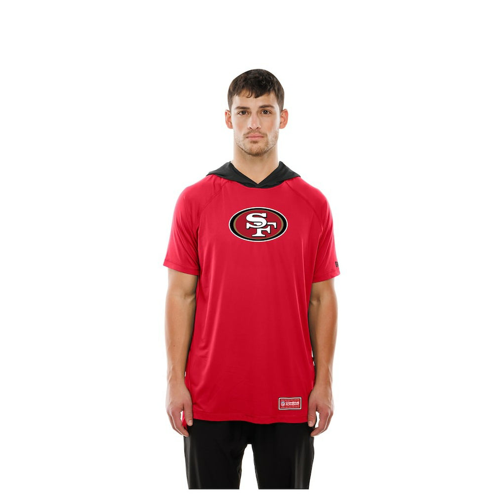 San Francisco 49ers New Era Combine Authentic Hooded Raglan Short-Sleeve T-Shirt - Scarlet T-shirts