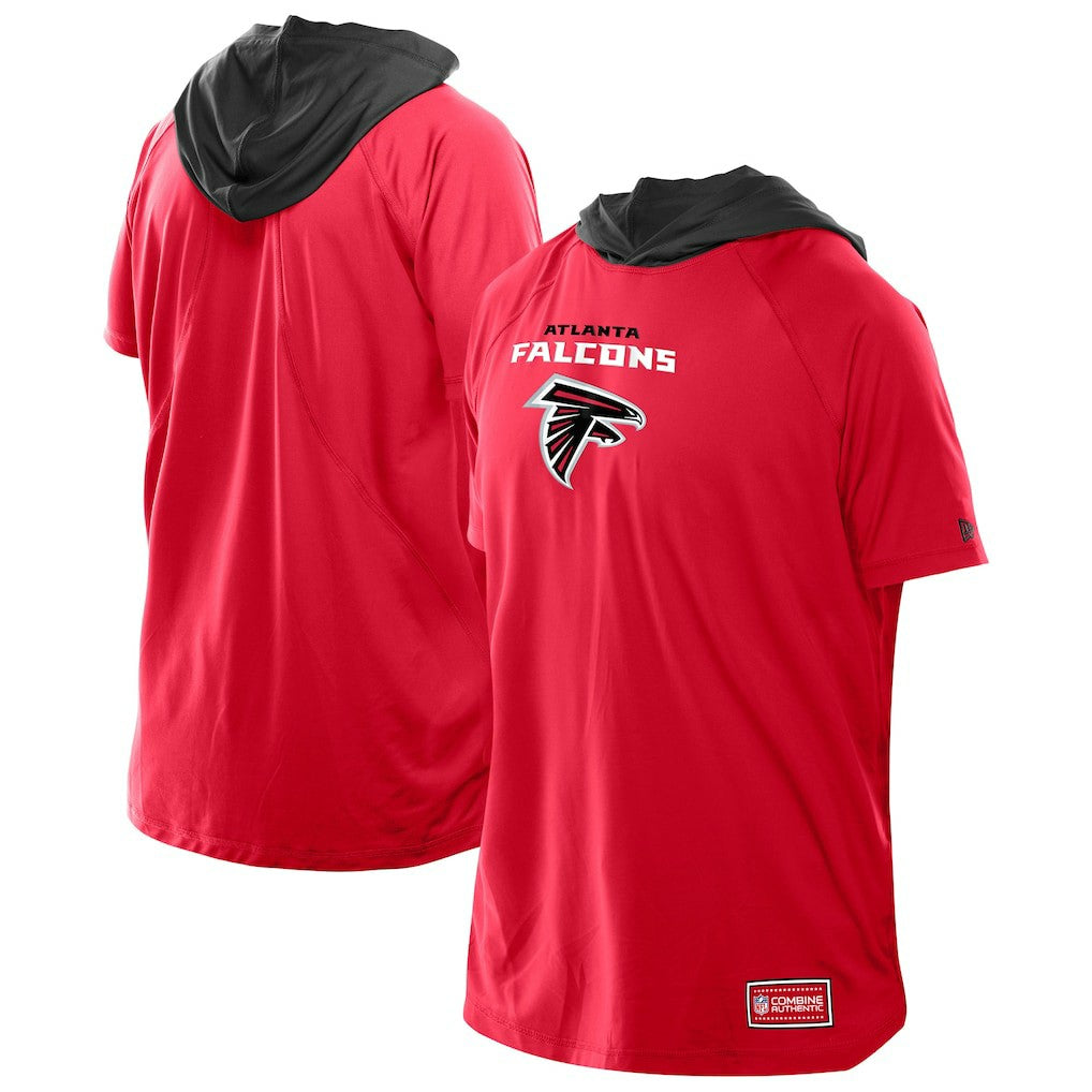 Atlanta Falcons New Era Combine Authentic Hooded Raglan Short-Sleeve T-Shirt - Red T-shirts