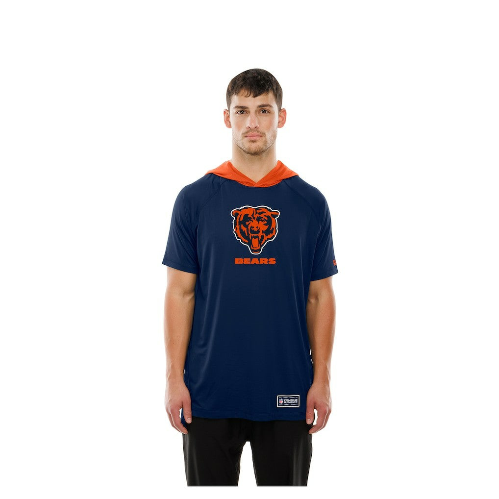 Chicago Bears New Era Combine Authentic Hooded Raglan Short-Sleeve T-Shirt - Navy T-shirts