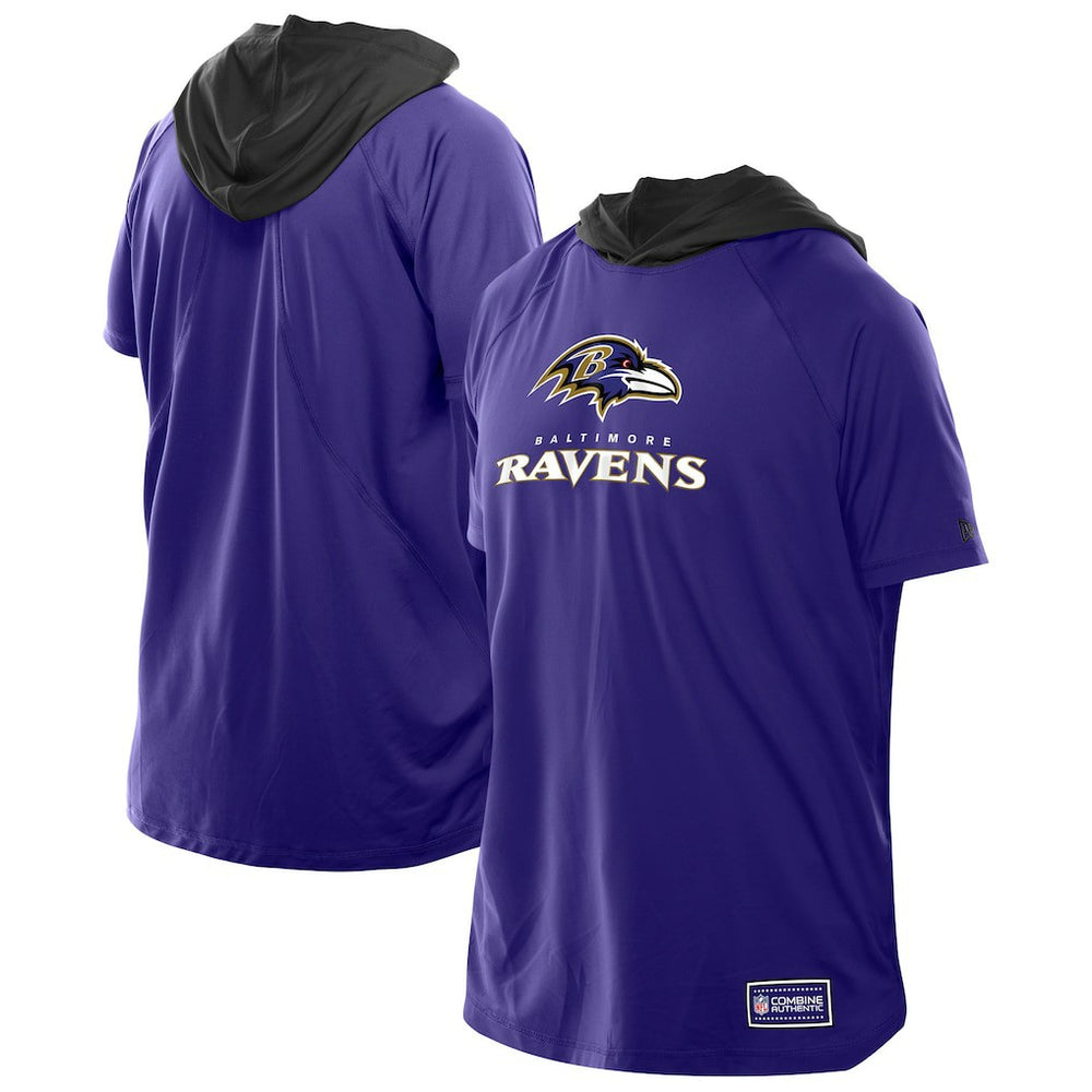 Baltimore Ravens New Era Combine Authentic Hooded Raglan Short-Sleeve T-Shirt - Purple T-shirts
