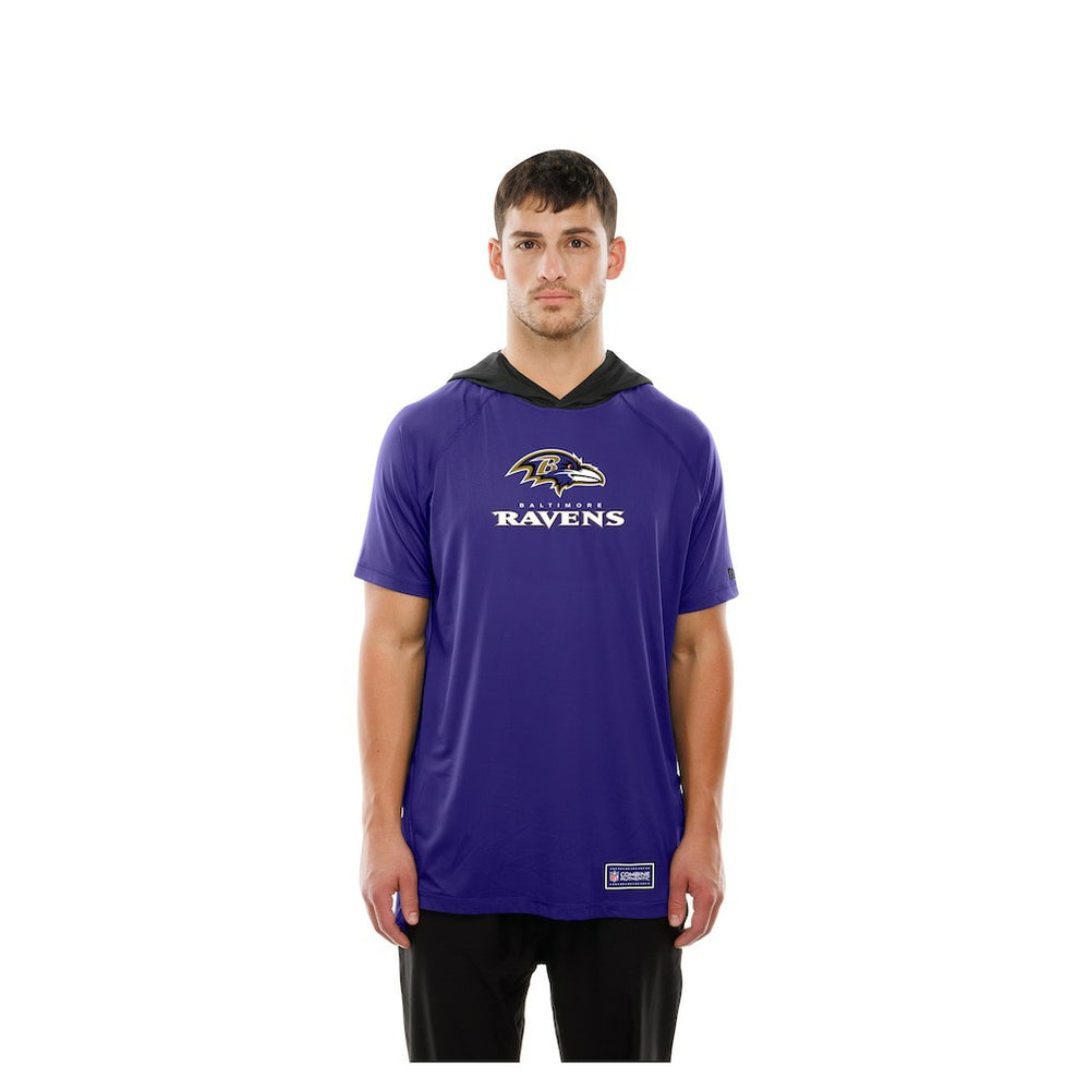 Baltimore Ravens New Era Combine Authentic Hooded Raglan Short-Sleeve T-Shirt - Purple T-shirts