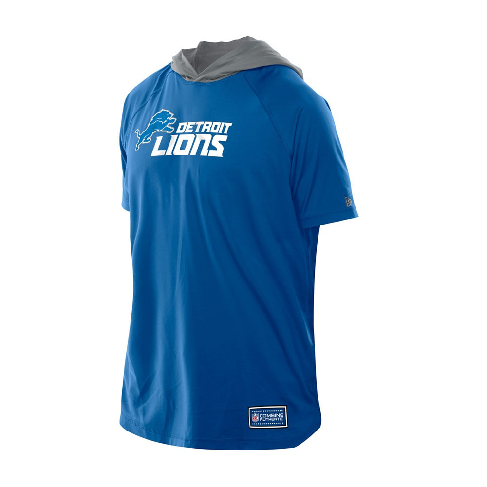 Detroit Lions New Era Combine Authentic Hooded Raglan Short-Sleeve T-Shirt - Blue T-shirts