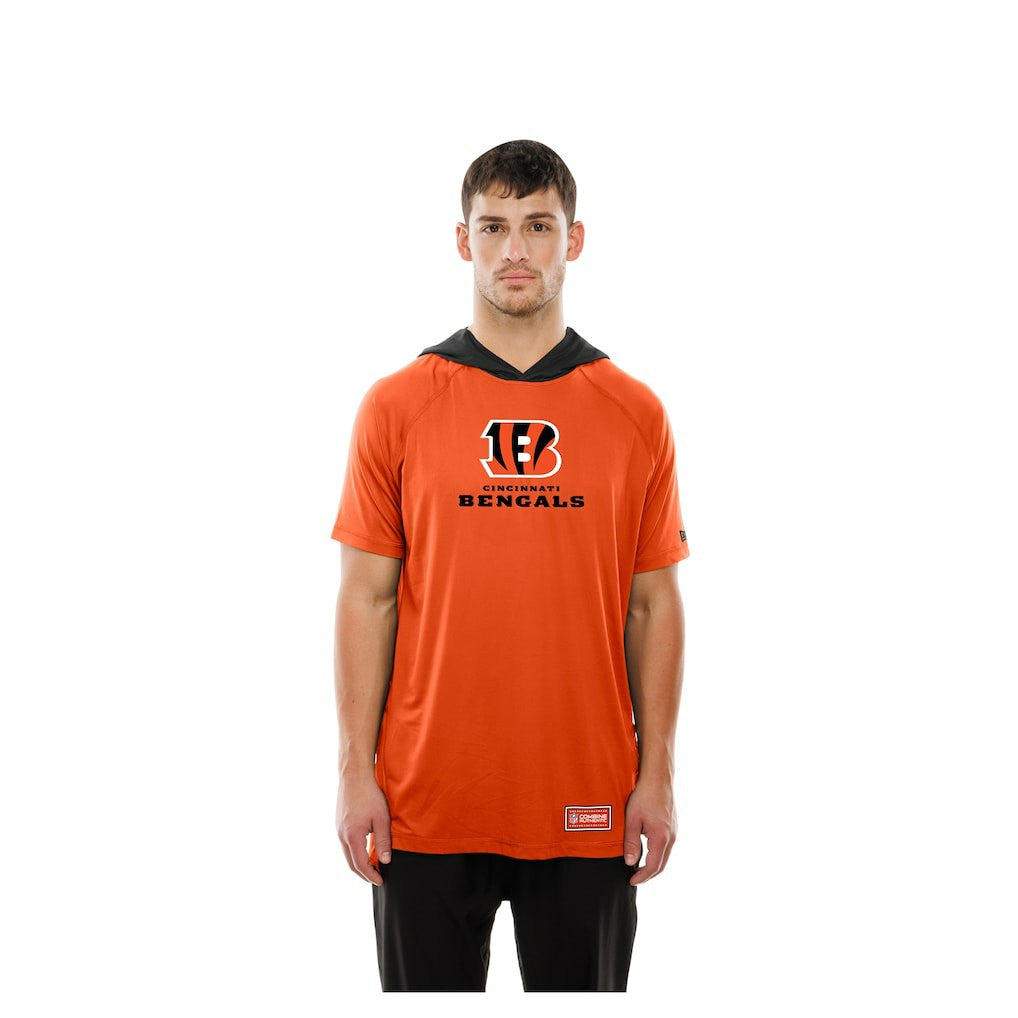 Cincinnati Bengals New Era Combine Authentic Hooded Raglan Short-Sleeve T-Shirt - Orange T-shirts