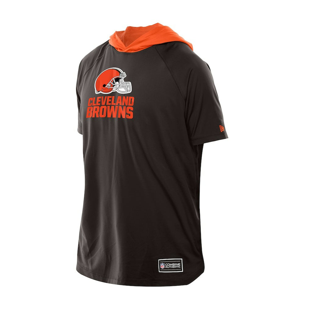 Cleveland Browns New Era Combine Authentic Hooded Raglan Short-Sleeve T-Shirt - Brown T-shirts
