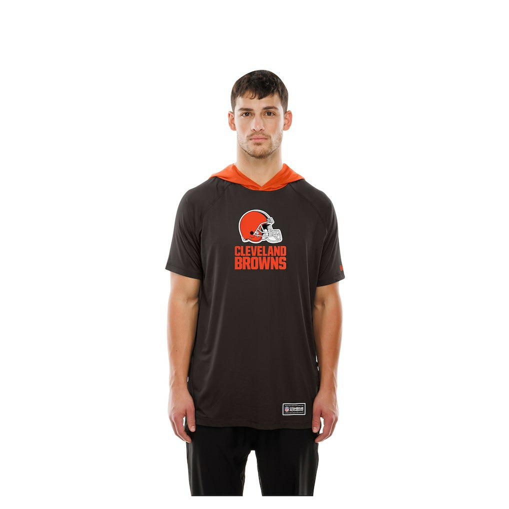 Cleveland Browns New Era Combine Authentic Hooded Raglan Short-Sleeve T-Shirt - Brown T-shirts