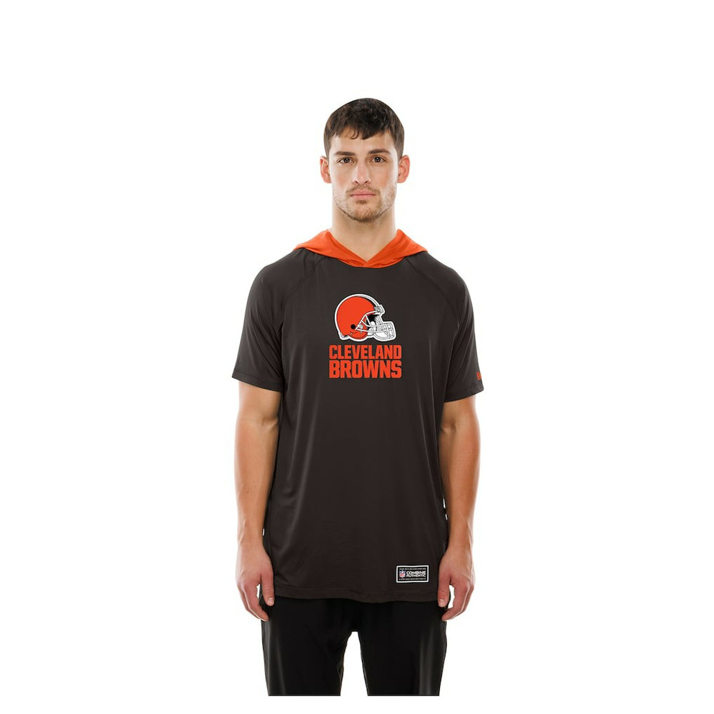 Cleveland Browns New Era Combine Authentic Hooded Raglan Short-Sleeve T-Shirt - Brown T-shirts
