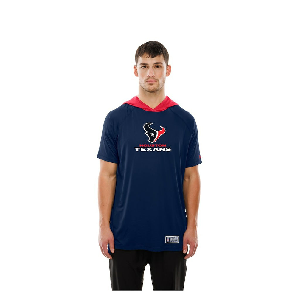 Houston Texans New Era Combine Authentic Hooded Raglan Short-Sleeve T-Shirt - Navy T-shirts
