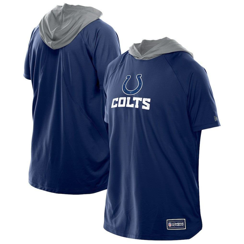 Indianapolis Colts New Era Combine Authentic Hooded Raglan Short-Sleeve T-Shirt - Royal T-shirts
