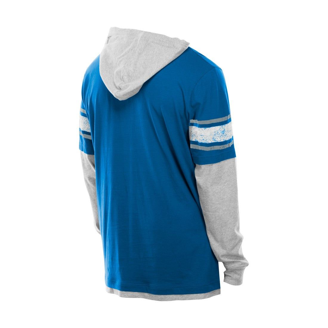 Detroit Lions New Era Twofer Layered Long Sleeve Hoodie T-Shirt - Blue Hoodies