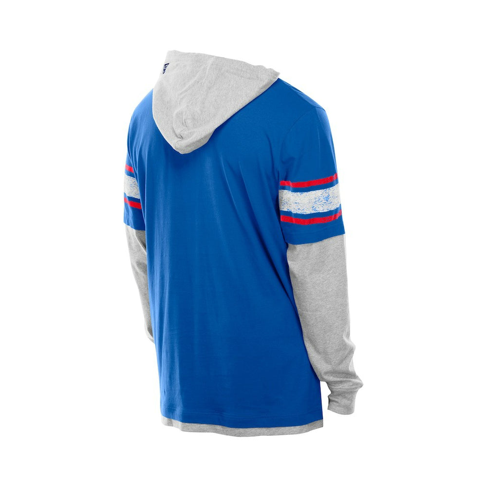 New York Giants New Era Twofer Layered Long Sleeve Hoodie T-Shirt - Royal Hoodies