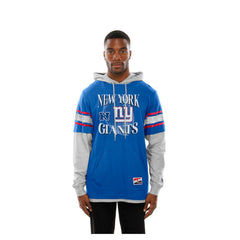 New York Giants New Era Twofer Layered Long Sleeve Hoodie T-Shirt - Royal Hoodies