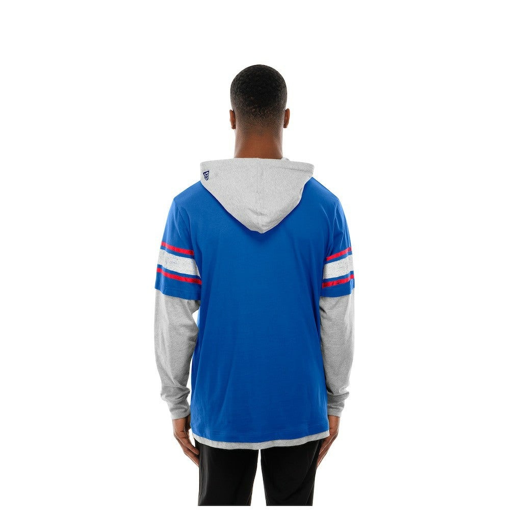 New York Giants New Era Twofer Layered Long Sleeve Hoodie T-Shirt - Royal Hoodies