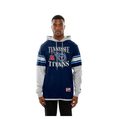 Tennessee Titans New Era Twofer Layered Long Sleeve Hoodie T-Shirt - Navy Hoodies