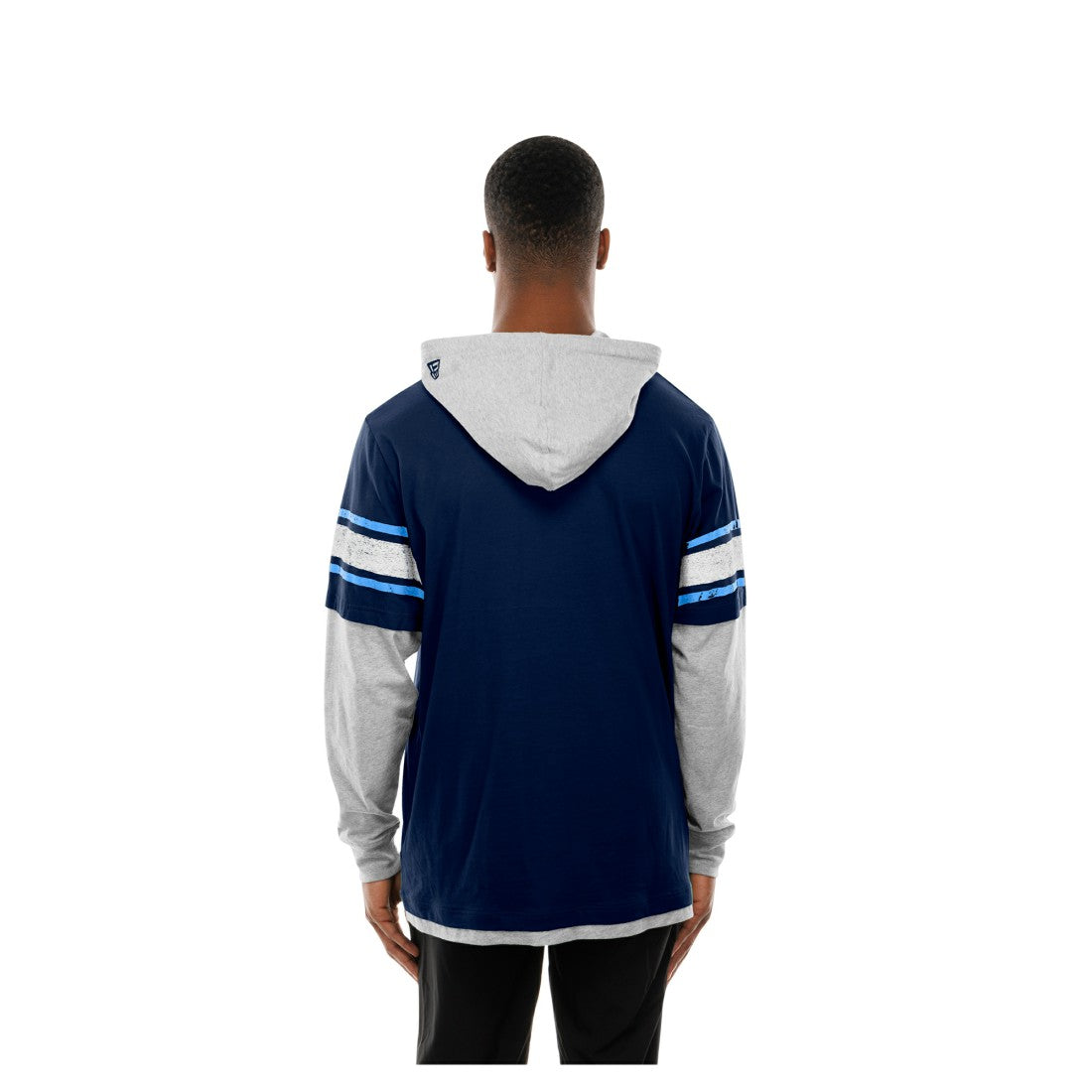 Tennessee Titans New Era Twofer Layered Long Sleeve Hoodie T-Shirt - Navy Hoodies