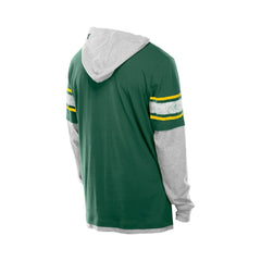 Green Bay Packers New Era Twofer Layered Long Sleeve Hoodie T-Shirt - Green Hoodies