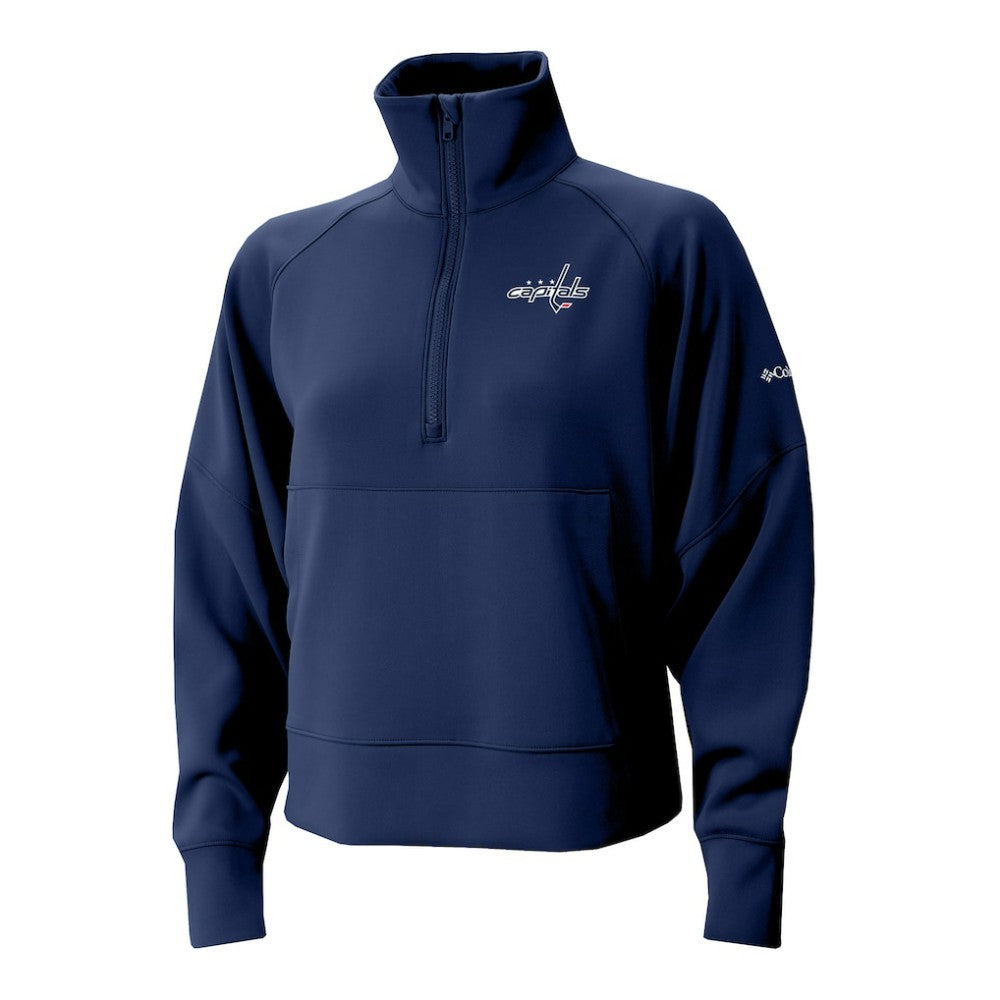 Washington Capitals Columbia Women's Wickhams Hills Raglan Omni-Wick Half-Zip Pullover - Navy | US 202633151