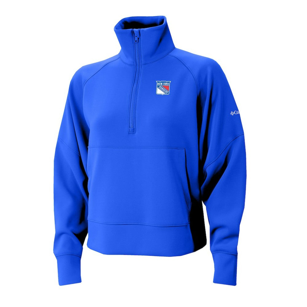 New York Rangers Columbia Women's Wickhams Hills Raglan Omni-Wick Half-Zip Pullover - Blue | US 202633152